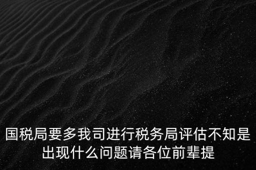 國稅局要多我司進行稅務局評估不知是出現(xiàn)什么問題請各位前輩提