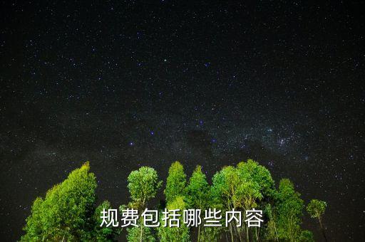規(guī)費包括哪些內容