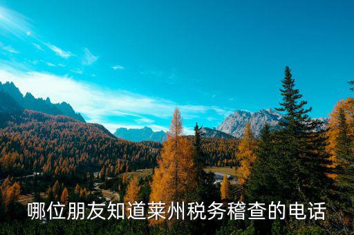 萊州地稅局在什么地方，萊州在什么地方