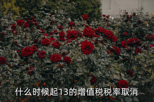 13稅率什么時候取消，什么時候起13的增值稅稅率取消