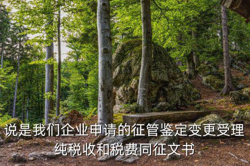 說是我們企業(yè)申請的征管鑒定變更受理純稅收和稅費(fèi)同征文書