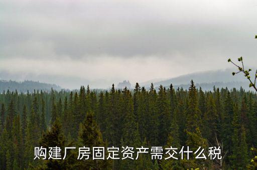 購(gòu)建廠房固定資產(chǎn)需交什么稅