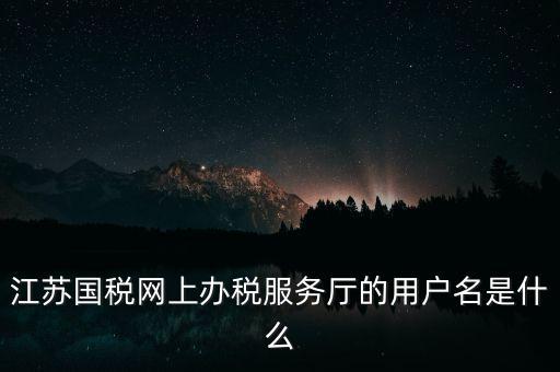 江蘇國(guó)稅網(wǎng)上辦稅服務(wù)廳的用戶(hù)名是什么