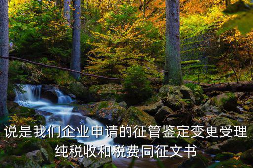 說是我們企業(yè)申請的征管鑒定變更受理純稅收和稅費(fèi)同征文書