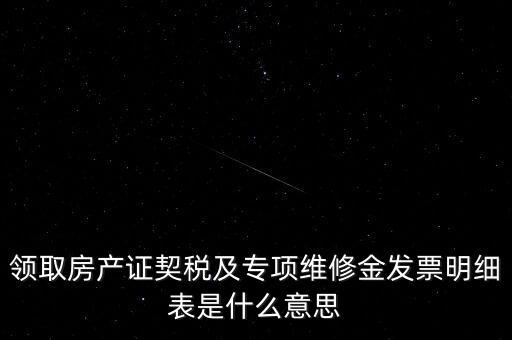 發(fā)票明細表是什么，領取房產證契稅及專項維修金發(fā)票明細表是什么意思