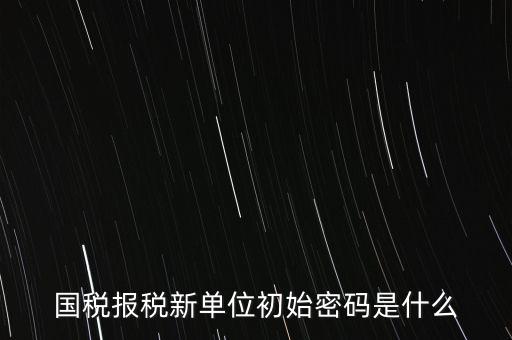 國稅報(bào)稅新單位初始密碼是什么
