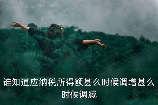 什么時候納稅調(diào)增調(diào)減，誰知道應(yīng)納稅所得額甚么時候調(diào)增甚么時候調(diào)減