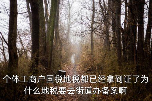 為什么要到國(guó)稅地稅備案，個(gè)體工商戶國(guó)稅地稅都已經(jīng)拿到證了為什么地稅要去街道辦備案啊