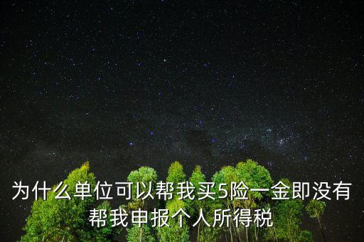 為什么單位可以幫我買5險(xiǎn)一金即沒(méi)有幫我申報(bào)個(gè)人所得稅