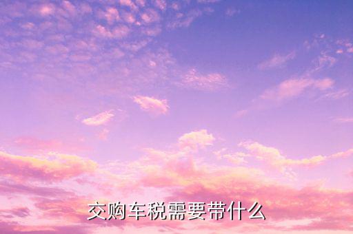銅陵交購(gòu)車(chē)稅需要什么材料，汽車(chē)購(gòu)置稅要什么材料