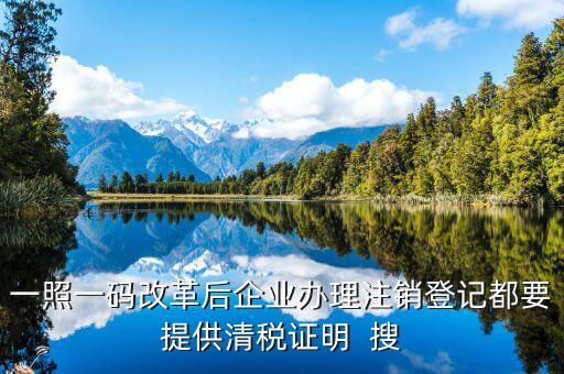 一碼一照清稅需要提交什么資料，一照一碼改革后企業(yè)辦理注銷登記都要提供清稅證明  搜