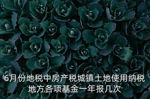 6月份地稅都報什么，每月地稅申報都要報些什么稅