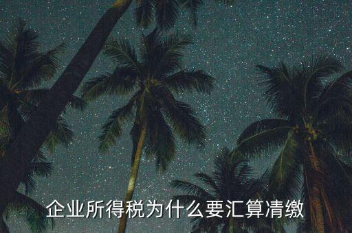 稅務(wù)局為什么要求匯算清繳，企業(yè)所得稅為什么要匯算凊繳