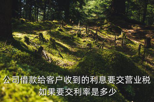 收到借款利息需要交什么稅，公司借款給客戶收到的利息要交營業(yè)稅 如果要交利率是多少