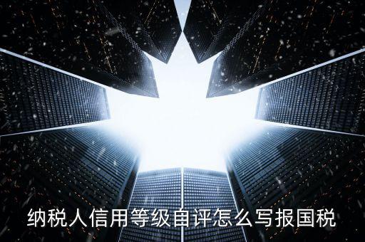納稅人信用等級自評怎么寫報(bào)國稅