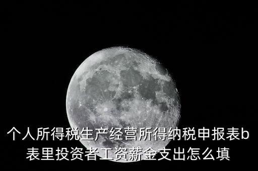 個(gè)人所得稅生產(chǎn)經(jīng)營(yíng)所得納稅申報(bào)表b表里投資者工資薪金支出怎么填