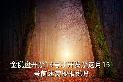 金稅盤開票13號才開發(fā)票這月15 號前還需抄報(bào)稅嗎