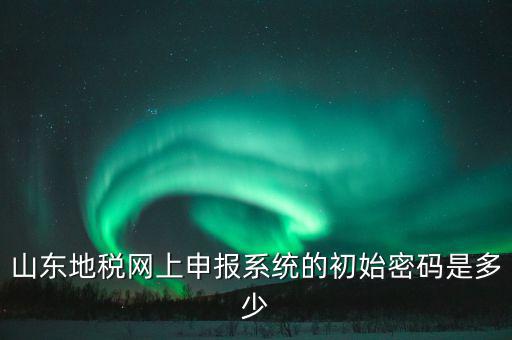 山東地稅申報(bào)默認(rèn)密碼是什么意思，山東地稅網(wǎng)上申報(bào)系統(tǒng)的初始密碼是多少