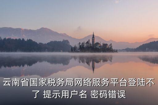 云南省國家稅務(wù)局網(wǎng)絡(luò)服務(wù)平臺登陸不了 提示用戶名 密碼錯(cuò)誤