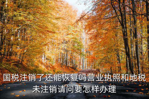 恢復(fù)國(guó)稅都需要什么，國(guó)稅注銷(xiāo)了還能恢復(fù)嗎營(yíng)業(yè)執(zhí)照和地稅未注銷(xiāo)請(qǐng)問(wèn)要怎樣辦理