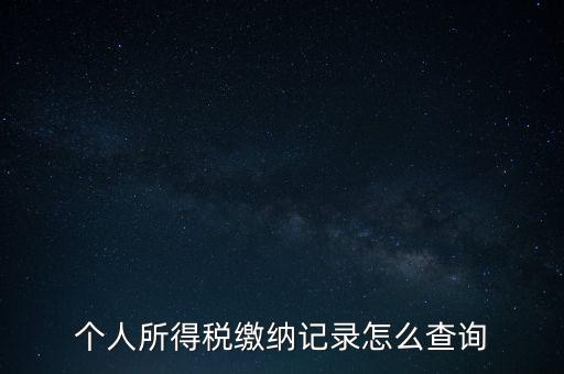 如何查詢個(gè)人所得稅繳納情況，個(gè)人所得稅繳納記錄怎么查詢