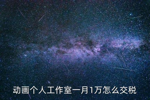 工作室如何繳納個稅，動畫個人工作室一月1萬怎么交稅