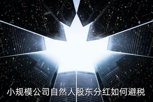 個人股東分紅如何避稅，小規(guī)模公司自然人股東分紅如何避稅