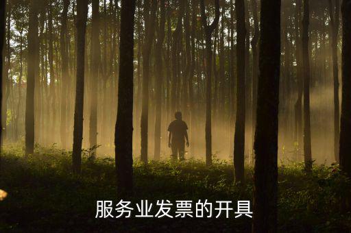 服務業(yè)發(fā)票的開具