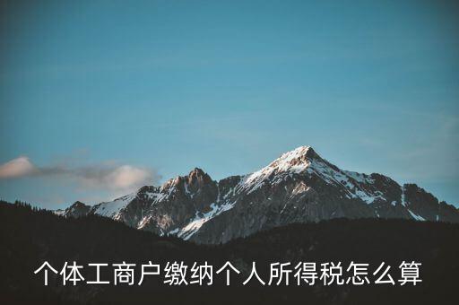 個(gè)體如何算繳稅，個(gè)體工商戶怎么交稅