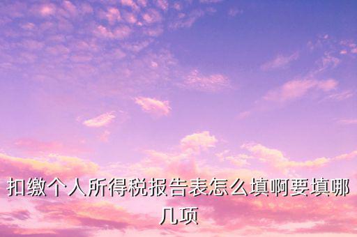 扣繳個(gè)人所得稅報(bào)告表如何填寫，扣繳個(gè)人所得稅報(bào)告表 要怎么填寫