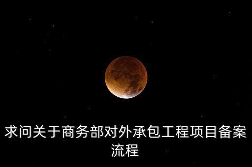 求問關于商務部對外承包工程項目備案流程