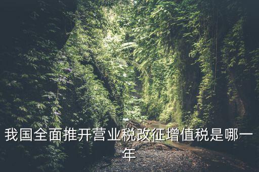 什么時候開始營業(yè)稅改增值稅，我國全面推開營業(yè)稅改征增值稅是哪一年