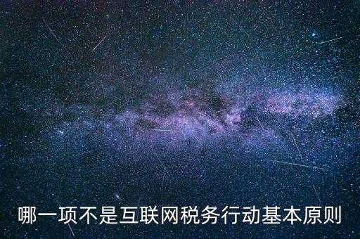 地稅工作如何適應(yīng)互聯(lián)網(wǎng)，哪一項(xiàng)不是互聯(lián)網(wǎng)稅務(wù)行動(dòng)基本原則
