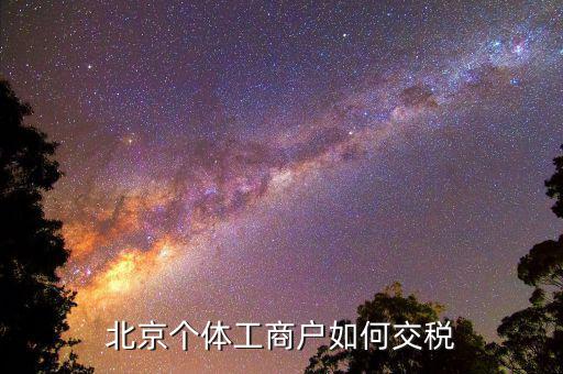 北京個體如何報稅，北京個體戶怎么交稅