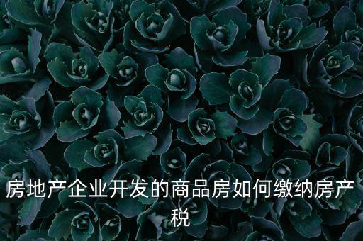 房地產(chǎn)企業(yè)如何交納房產(chǎn)稅，房地產(chǎn)開發(fā)企業(yè)需要繳納哪些稅