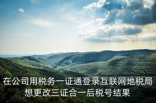 如何修改一證通稅號(hào)，在公司用稅務(wù)一證通登錄互聯(lián)網(wǎng)地稅局想更改三證合一后稅號(hào)結(jié)果