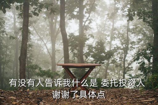 委托投資如何界定，有沒有人告訴我什么是 委托投資人 謝謝了具體點(diǎn)