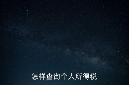 如何查詢自己交稅，個(gè)人繳稅記錄怎么查詢