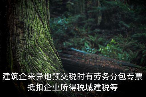 建筑企來異地預交稅時有勞務分包專票抵扣企業(yè)所得稅城建稅等