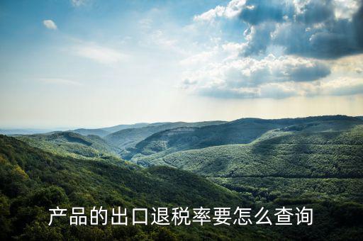 產(chǎn)品的出口退稅率要怎么查詢(xún)