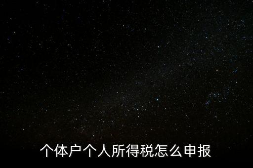如何注冊個(gè)人所得稅報(bào)稅，個(gè)體戶個(gè)人所得稅怎么申報(bào)