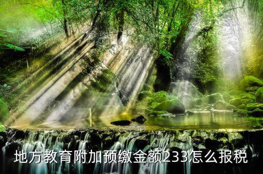 預(yù)繳增值稅如何申報(bào)附加稅，地方教育附加預(yù)繳金額233怎么報(bào)稅