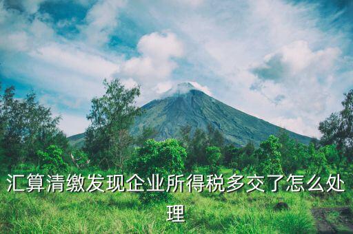 匯算清繳多繳的稅款如何處理，企業(yè)所得稅匯算清繳 多交稅款如何處理