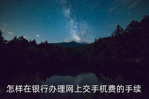 如何網(wǎng)上申請(qǐng)代扣代繳手續(xù)費(fèi)，怎樣在銀行辦理網(wǎng)上交手杌費(fèi)的手續(xù)