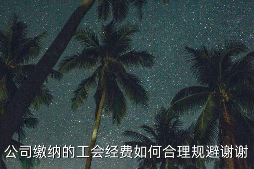 公司繳納的工會經費如何合理規(guī)避謝謝