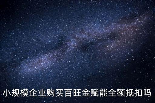 百旺年費如何全額抵減，小規(guī)模企業(yè)購買百旺金賦能全額抵扣嗎
