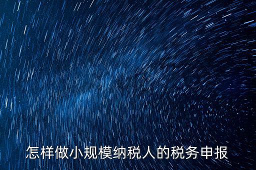 小規(guī)模納稅人水利基金如何申報(bào)，怎樣做小規(guī)模納稅人的稅務(wù)申報(bào)