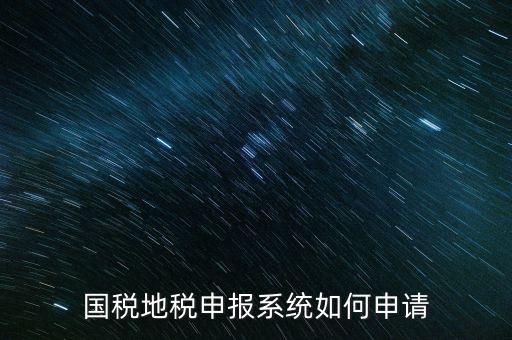 國稅地稅申報(bào)系統(tǒng)如何申請(qǐng)