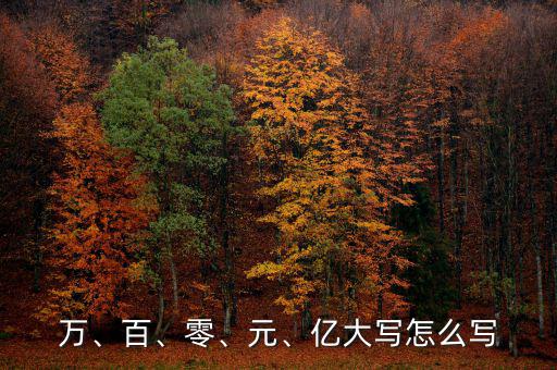 萬、百、零、元、億大寫怎么寫