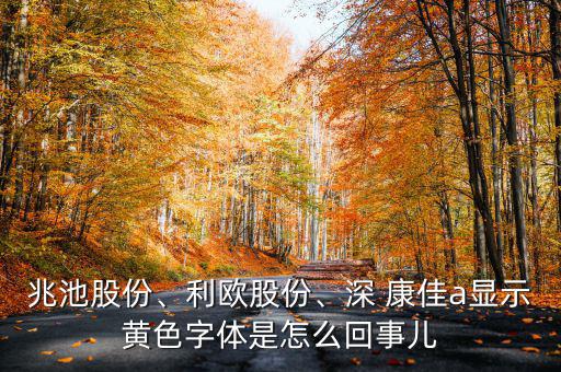 兆池股份、利歐股份、深 康佳a(bǔ)顯示黃色字體是怎么回事兒